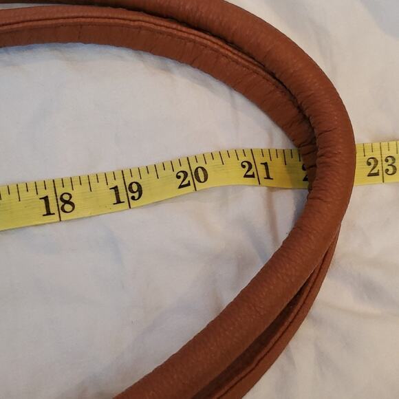 Black Rivet Purse Two Tone Black and Cognac Double Handle Bag w/Shoulder Strap - Picture 12 of 16